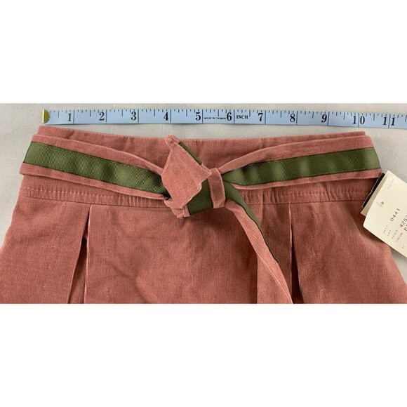 Amy Byer Girls 6X Pink Stretch Corduroy Skort With Green Belt Detail Pull On NEW - Picture 9 of 11